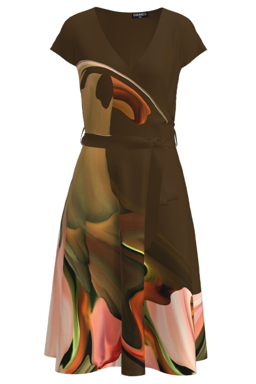 Rochie clos eleganta de vara imprimata digital CMD1187 - Img 2