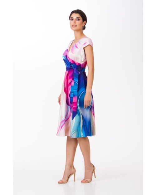 Rochie de vara cu maneca scurta imprimata multicolor SS24 - Img 3