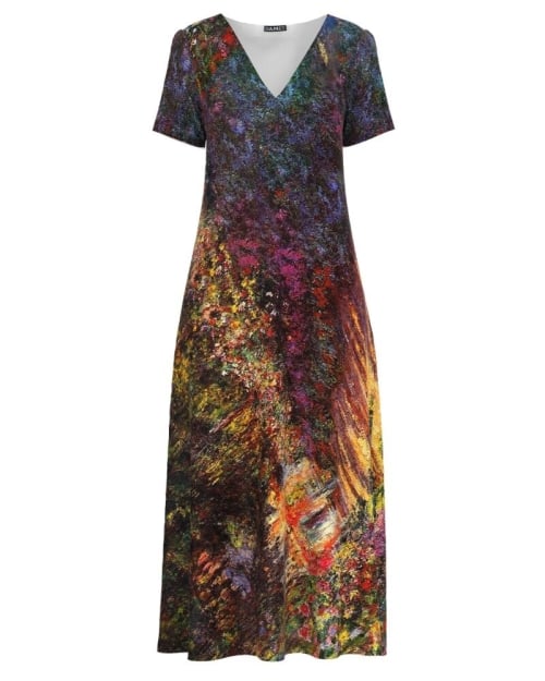 Rochie de vara lunga cu buzunare imprimata cu model multicolor CMD2961 - Img 1
