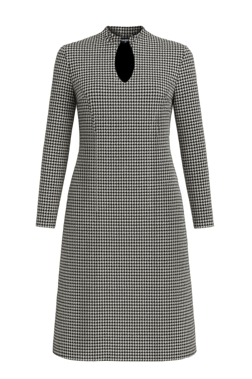 Rochie din stofa cu decolteu lacrima