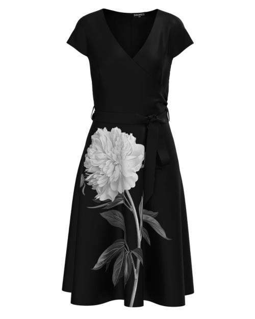 Rochie eleganta de vara cu maneca scurta imprimata cu model floral