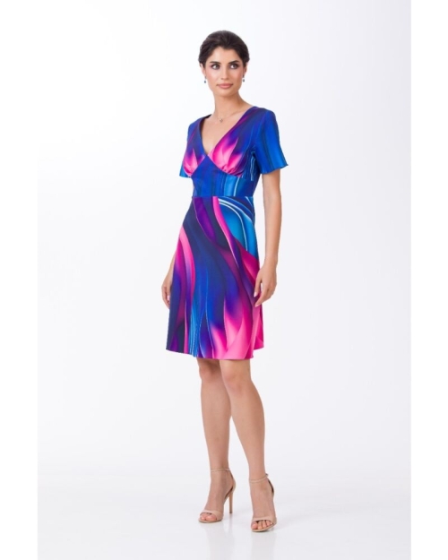 Rochie eleganta de vara imprimata multicolor abstract - Img 2