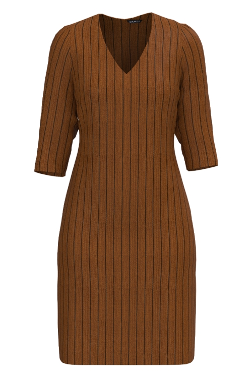 Rochie office maro cu decolteu in V