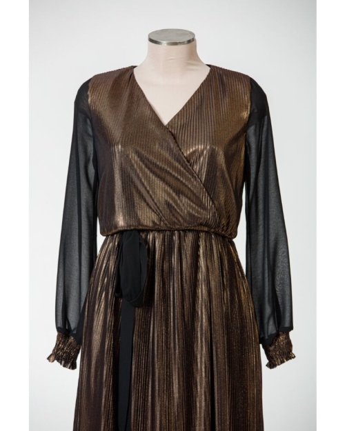 Rochie parte peste parte, bronz metalizat SR19 - Img 3