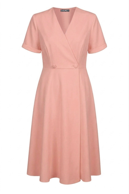 Rochie peach tip pardesiu petrecuta maneca scurta