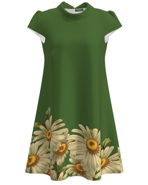 Rochie verde casual imprimata Margarete CMD2672 - Img 1