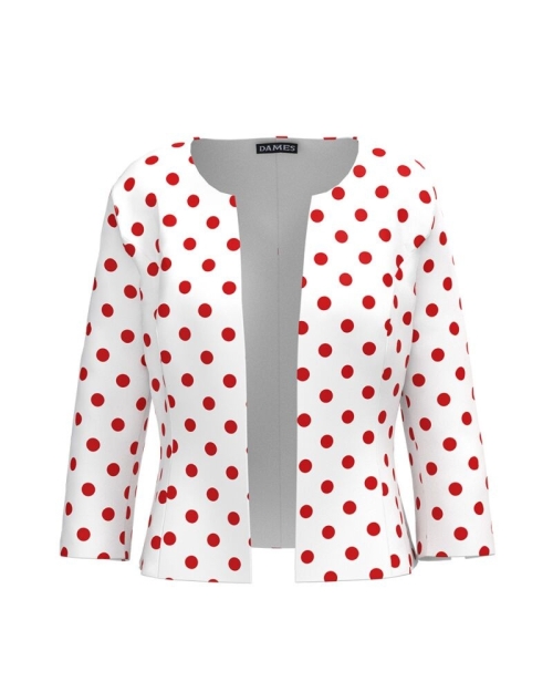 Sacou alb cambrat imprimat buline CMD4323