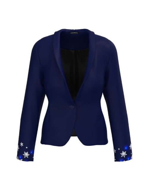 Sacou bleumarin cambrat imprimat Stelute argintii CMD4946