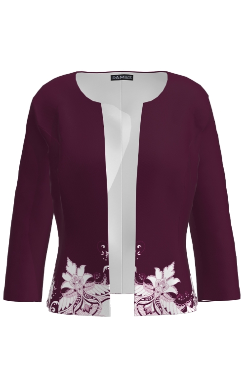 Sacou bordo cambrat imprimat traditional floral