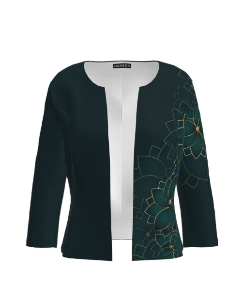 Sacou cambrat imprimat cu model floral CMD1474