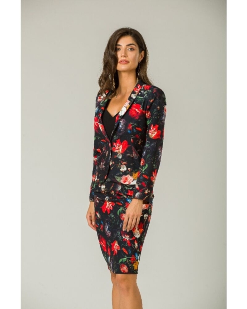 Sacou cambrat imprimat digital model floral A063 - Img 1