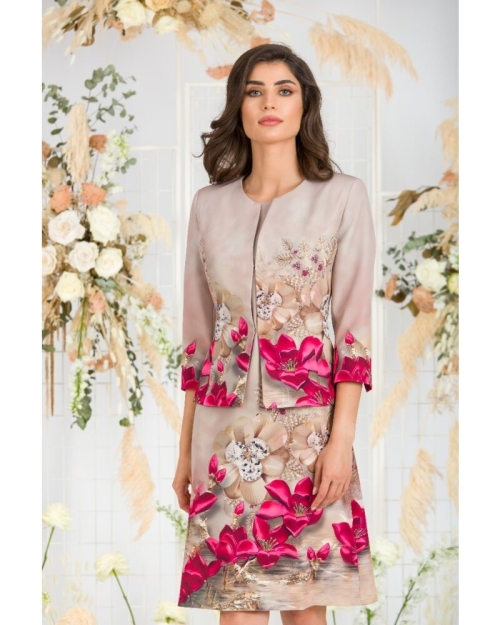 Sacou cambrat imprimat Floral CMD585 - Img 1