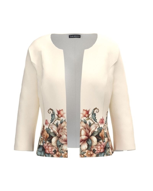 Sacou cambrat ivory imprimat floral AW24