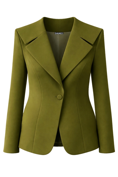 Sacou dama verde oliva elegant cu rever marinar
