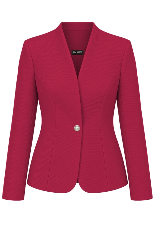 Sacou elegant cambrat din stofa fucsia Noemi