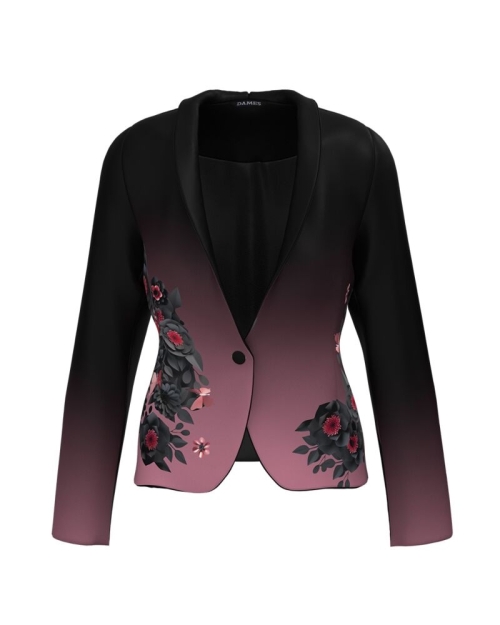 Sacou in degrade cambrat imprimat cu model Floral CMD4047 - Img 1
