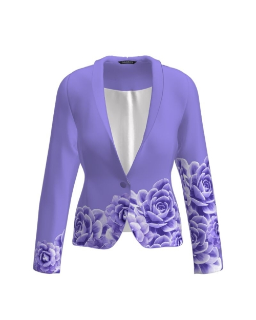 Sacou lila cambrat imprimat cu model Floral CMD2016 - Img 1