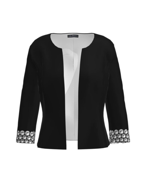 Sacou negru cambrat imprimat cu model Perle CMD3939