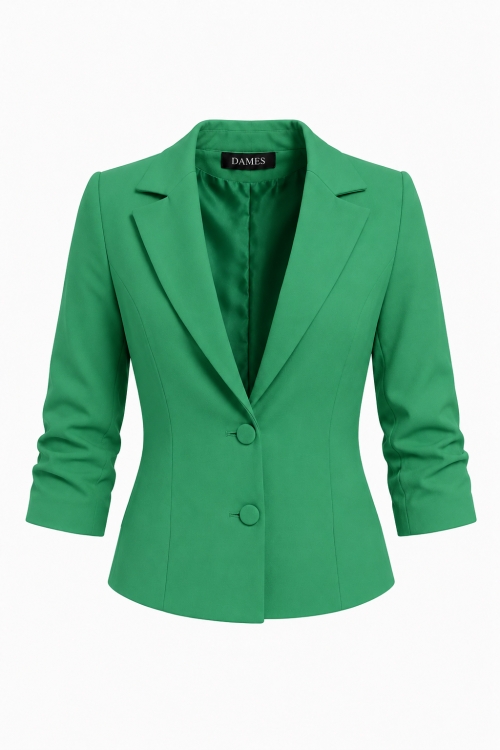 Sacou verde elegant cu maneca incretita
