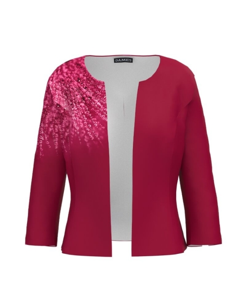 Sacou Viva Magenta cambrat imprimat Picaturi de roua CMD3963 - Img 1