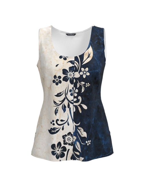 Top casual imprimat cu model floral CMD3743