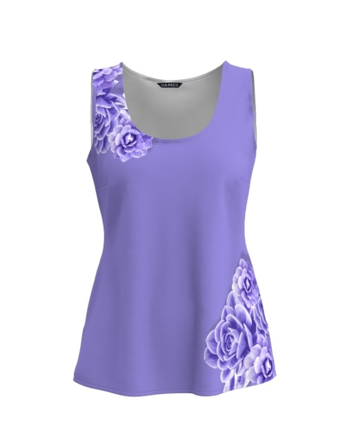Top casual violet imprimat cu model Floral CMD3232 - Img 1