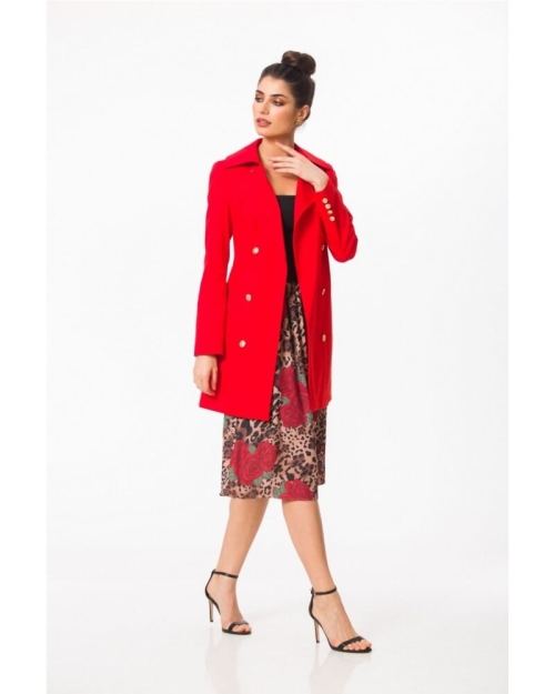Trench office PREMIUM Rubin cu nasturi si buzunare DP001R