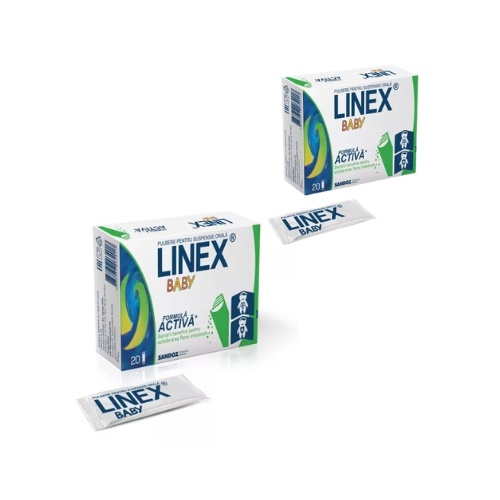 Pachet Linex Baby 2 x 20 plicuri – probiotice pentru bebelusi