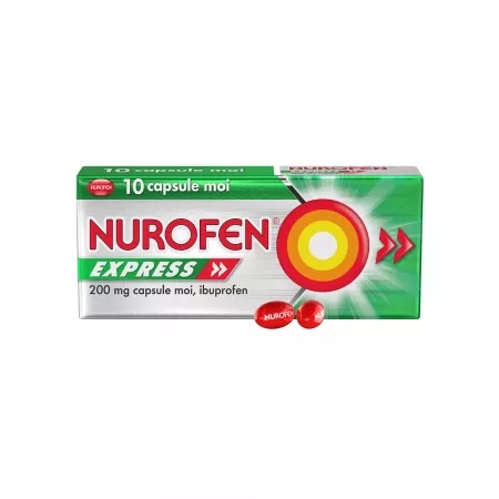 Nurofen Express 200 mg, 10 capsule moi – Reckitt Benckiser