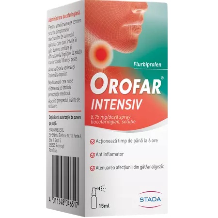 Orofar Intensiv Spray 8.75 mg/doza, 15 ml – Stada