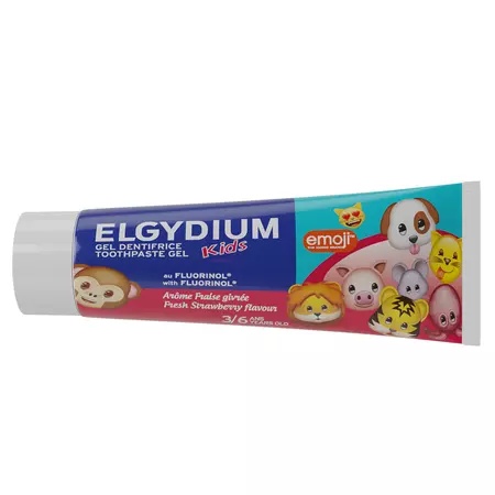 Pasta de dinti pentru copii 3–6 ani, aroma capsuni, Kids Emoji, 50 ml, Elgydium