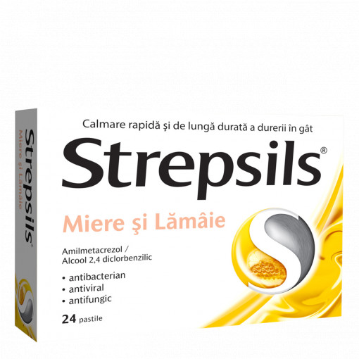 Strepsils miere si lamaie, 24 comprimate, Reckitt Benckiser