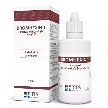 Bromhexin-T 2 mg/ml picaturi orale solutie, 50 ml – Tis Farmaceutic