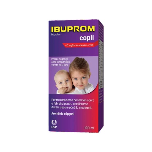 Ibuprom Pentru Copii 40 mg/ml Suspensie Orala, 100 ml