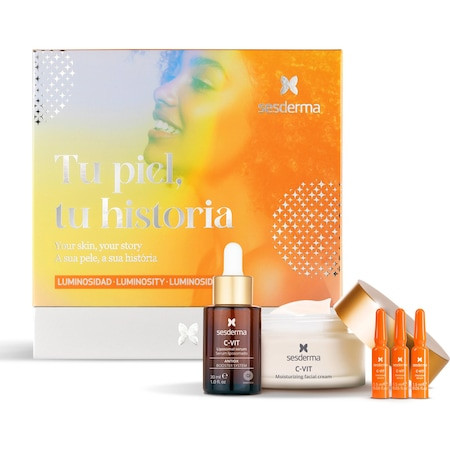 Pachet Sesderma C-Vit: Crema hidratanta, 50 ml + Ser, 30 ml + Fiole intensive 3x1,5 ml