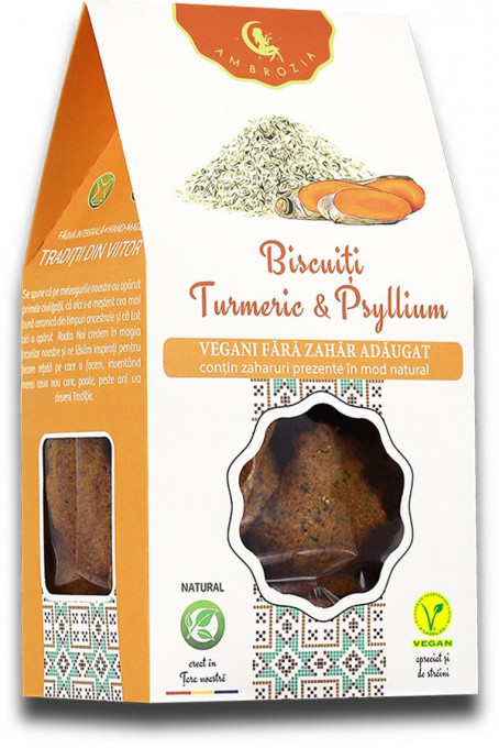 AMBROZIA Biscuiti Turmeric & Psyllium x 150g