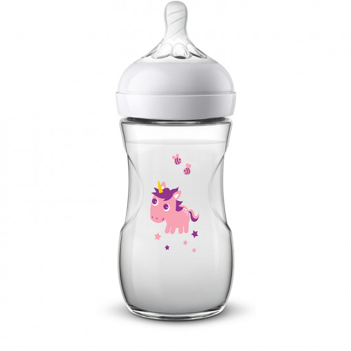 AVENT Biberon Natural ultra soft Unicorn Roz x 260ml SCF070/25