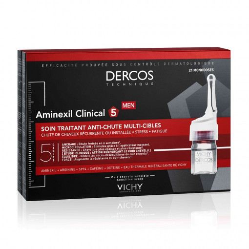 Dercos Aminexil Tratament impotriva caderii parului, barbati,21fiole, Vichy - Img 1