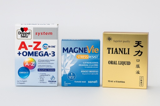 Kit Anti-Stres & Vitalitate – Tianli + Magnevie Stress Resist + Omega-3
