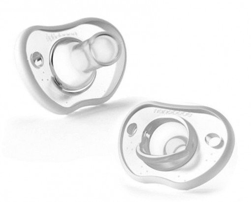 NANOBEBE Suzete din silicon flexibile 0-3luni+ x 2buc, Alb