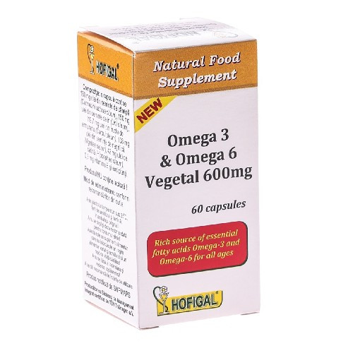 Omega 3, 6 vegetala 600 mg x 60 cps Hofigal