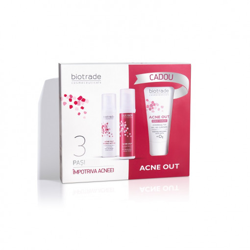 Pachet Acne Out Biotrade (Lotiune 20 ml, Crema 20 ml, Oxy Wash 50 ml)