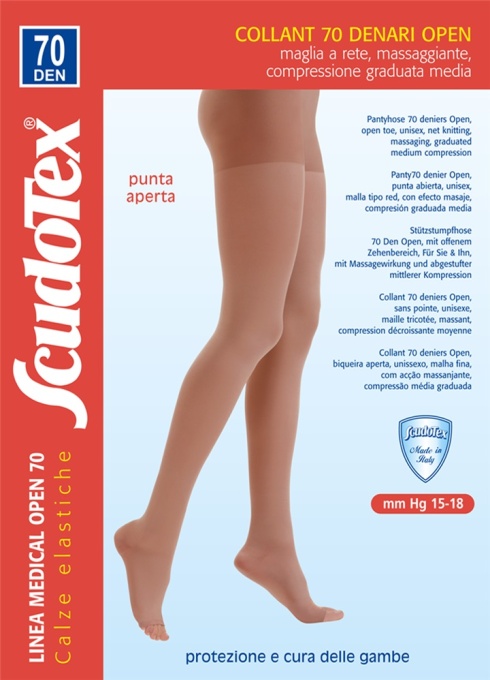 Scudotex 822 Ciorapi compresivi pantaloni fara varf, compresie medie 70 DEN, Nature, marimea 4-L