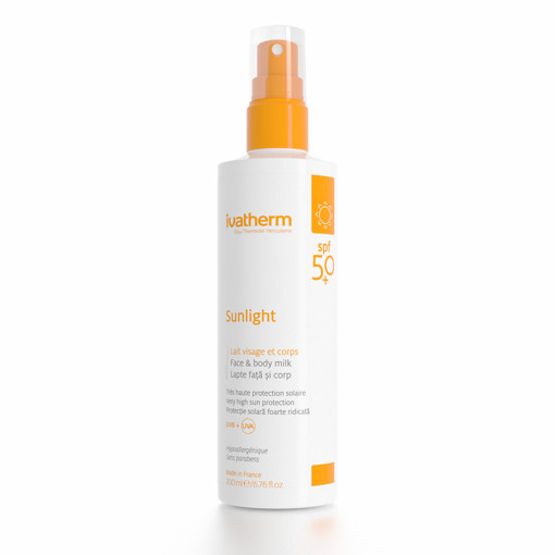 Sunlight lapte fata si corp SPF50+, 200ml, Ivatherm