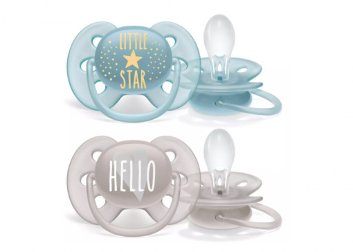 AVENT Suzeta ultra soft deco 6-18L baieti x2buc SCF223/01