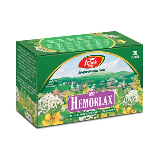 Ceai Hemorlax, D52, 20 plicuri, Fares