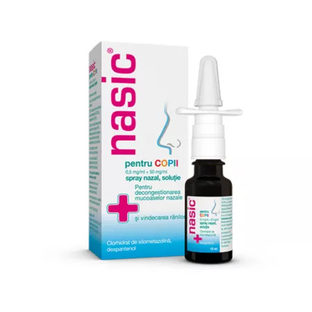 Nasic pentru copii spray nazal, 0,5 mg/ml + 50 mg/ml, 10 ml