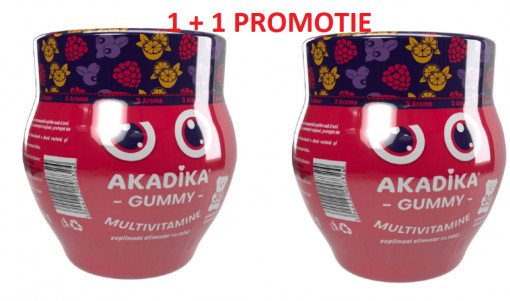 Akadika Gummy multivitamine 3arome x60buc 1+1