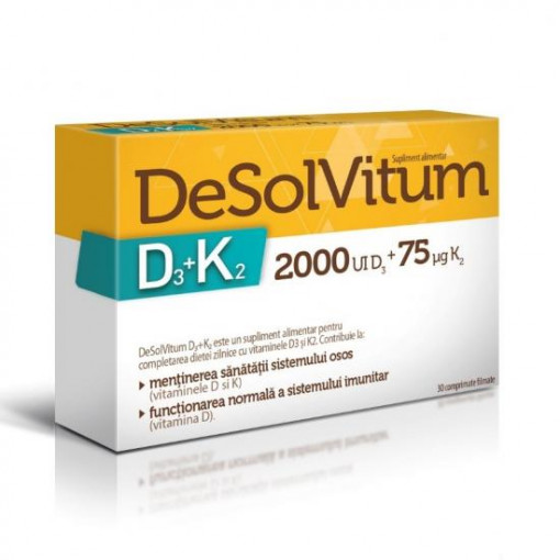 Desolvitum D3+K2 X 30cpr.film 2+1 cadou