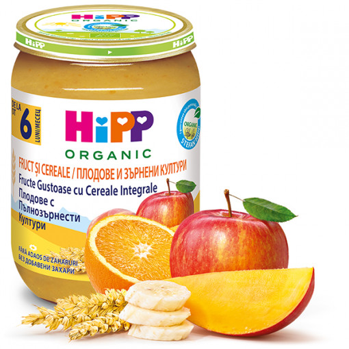 HIPP ECO Piure Fructe si Cereale, 190gr